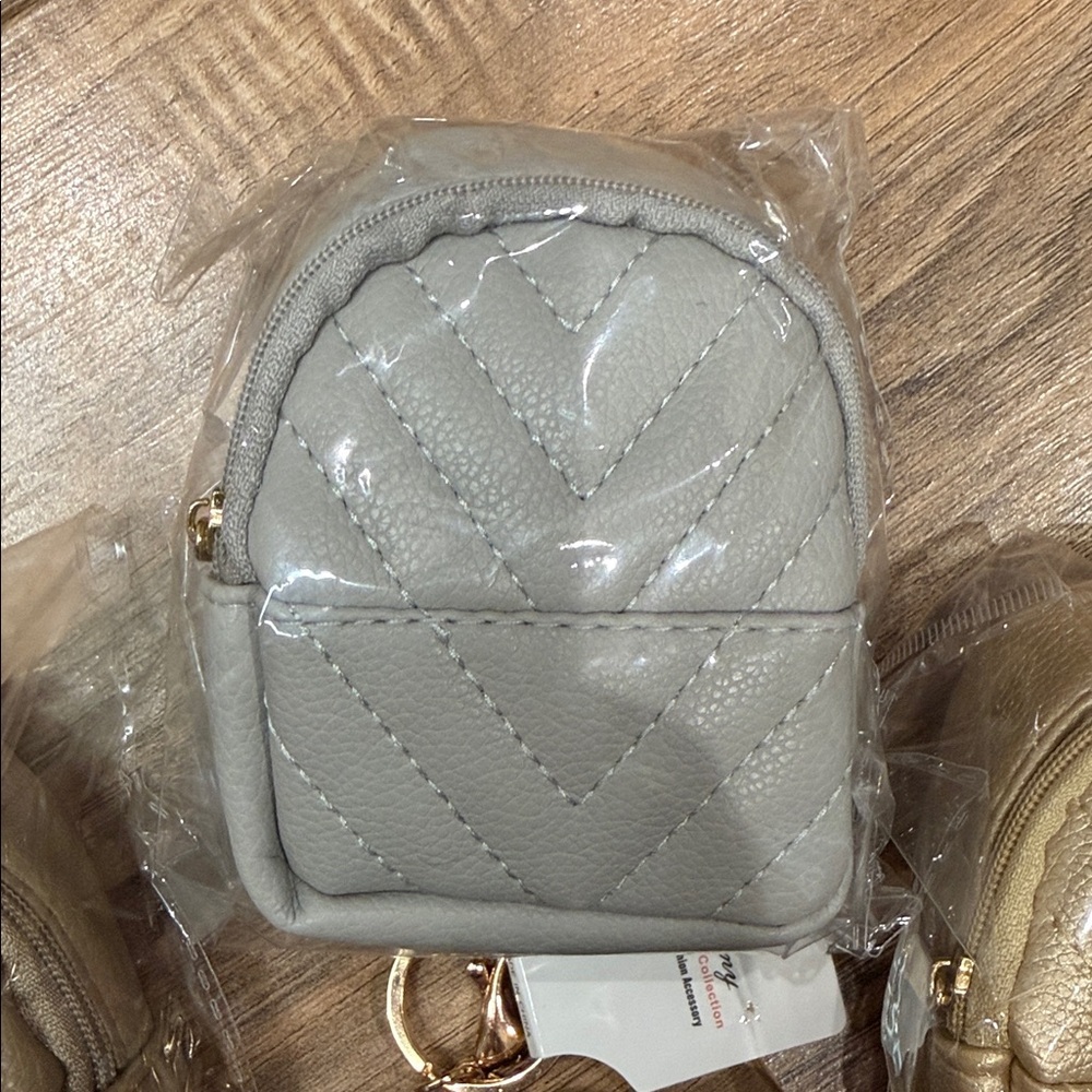 Mini Quilted Keychain Pouch w/zippered inside - Picture 3 of 8
